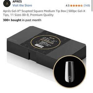 Gel-X Sculpted Square Medium Tip Box - Black